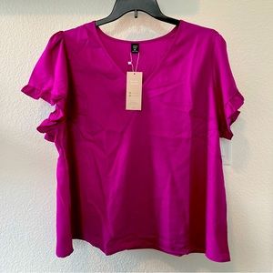 SHEIN Emory Rose Ruffle Sleeve Blouse - Size 3X - NWT
